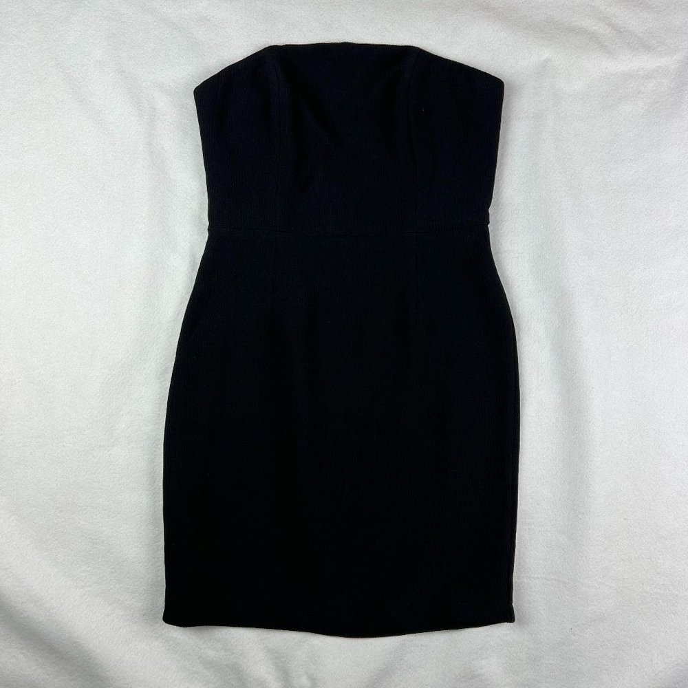 Love Lola Size S Black Strapless Mini Dress with Elastic Criss-Cross Straps